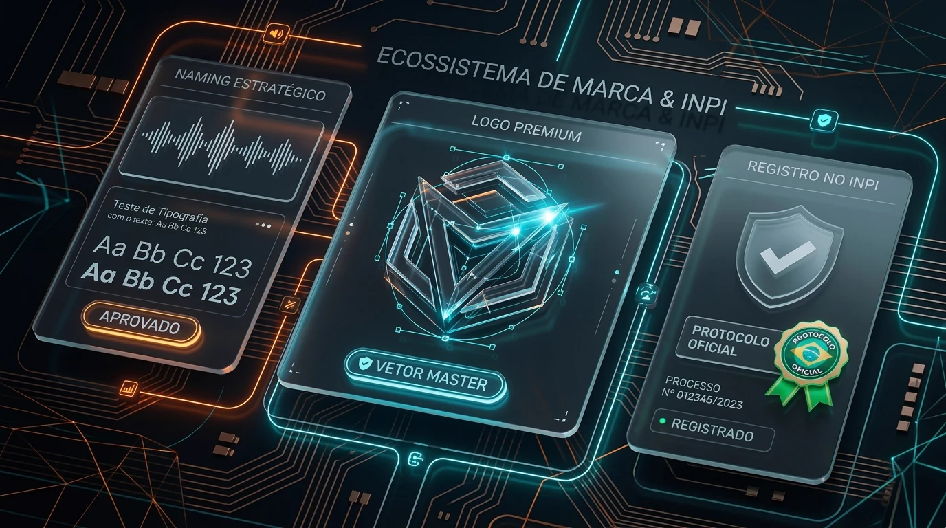 Ecossistema de serviços avulsos Vinnix Studios: Naming Estratégico, Logo Premium e Assessoria INPI